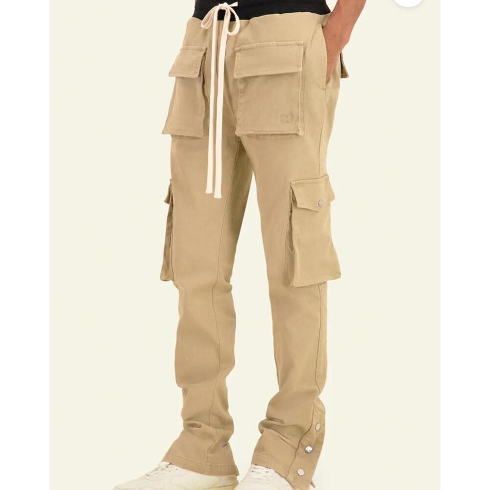 Mouty-Paris Cargo Pants Men Small 29/31 Multi-Pocket Designer‎ Drawstring $298